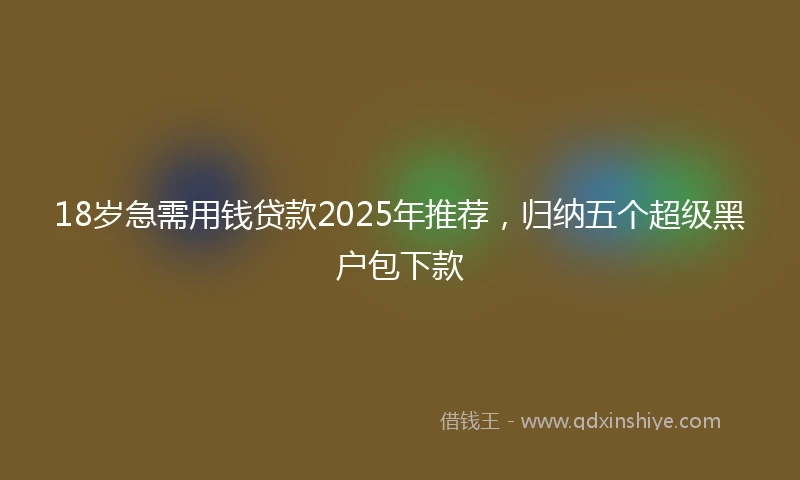 18岁急需用钱贷款2025年推荐，归纳五个超级黑户包下款