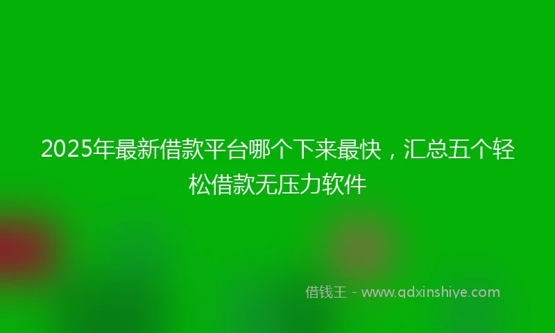 2025年最新借款平台哪个下来最快，汇总五个轻松借款无压力软件
