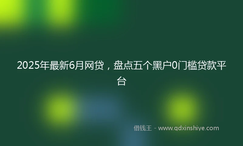 2025年最新6月网贷，盘点五个黑户0门槛贷款平台
