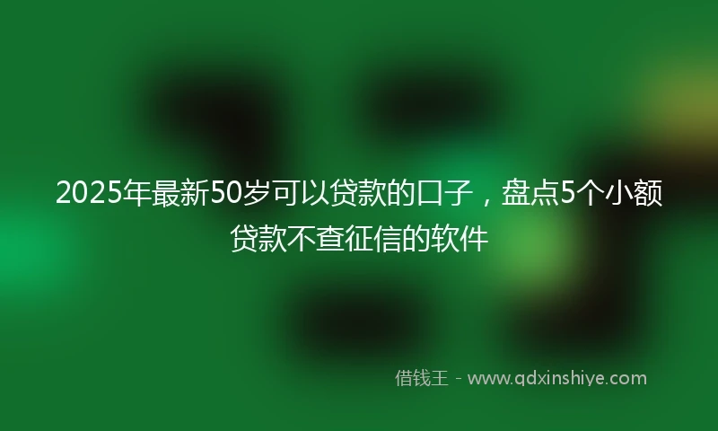 2025年最新50岁可以贷款的口子，盘点5个小额贷款不查征信的软件