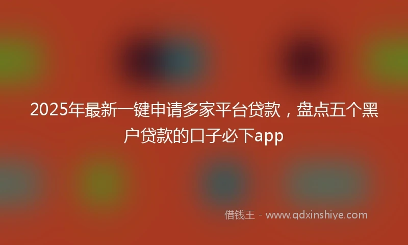 2025年最新一键申请多家平台贷款，盘点五个黑户贷款的口子必下app