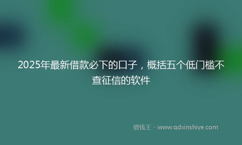 2025年最新借款必下的口子，概括五个低门槛不查征信的软件