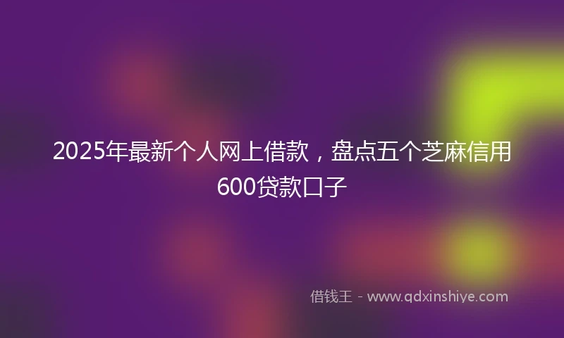 2025年最新个人网上借款，盘点五个芝麻信用600贷款口子