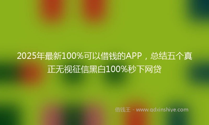 2025年最新100%可以借钱的APP，总结五个真正无视征信黑白100%秒下网贷