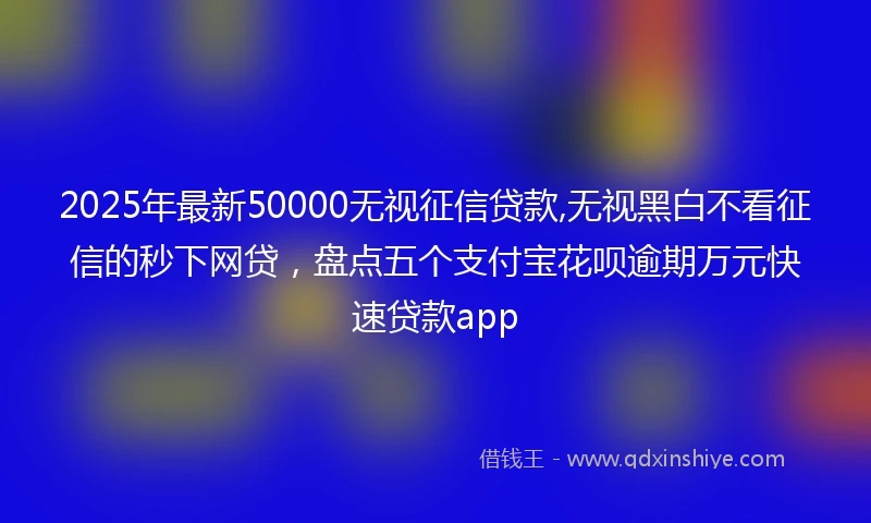 2025年最新50000无视征信贷款,无视黑白不看征信的秒下网贷，盘点五个支付宝花呗逾期万元快速贷款app