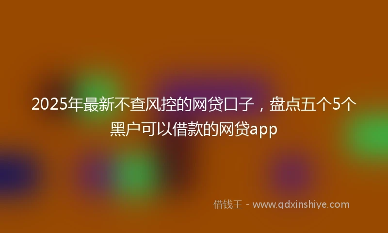 2025年最新不查风控的网贷口子，盘点五个5个黑户可以借款的网贷app