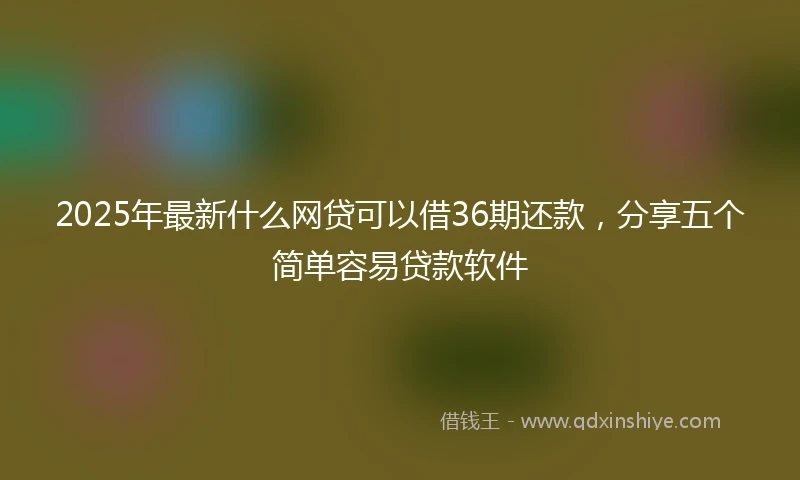 2025年最新什么网贷可以借36期还款，分享五个简单容易贷款软件