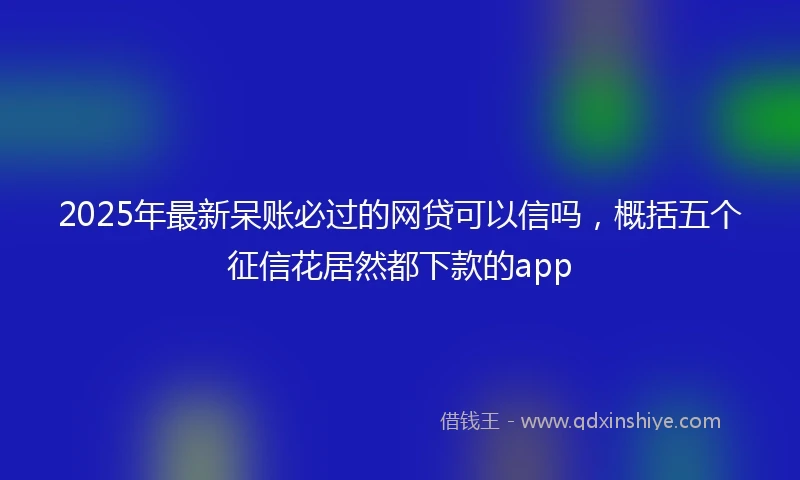2025年最新呆账必过的网贷可以信吗，概括五个征信花居然都下款的app