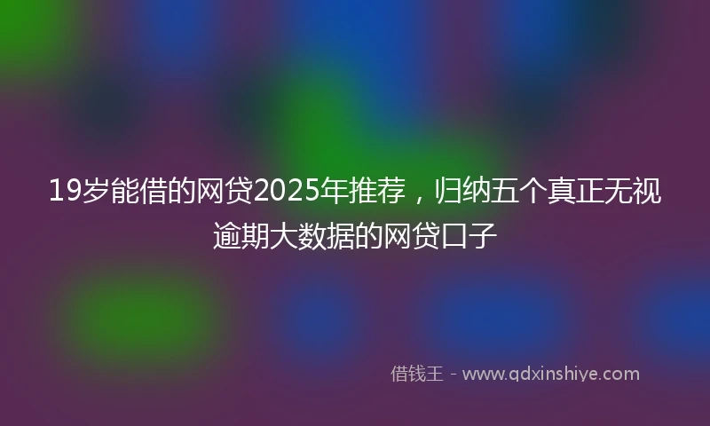 19岁能借的网贷2025年推荐，归纳五个真正无视逾期大数据的网贷口子
