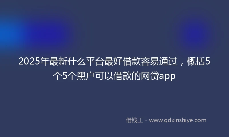 2025年最新什么平台最好借款容易通过，概括5个5个黑户可以借款的网贷app