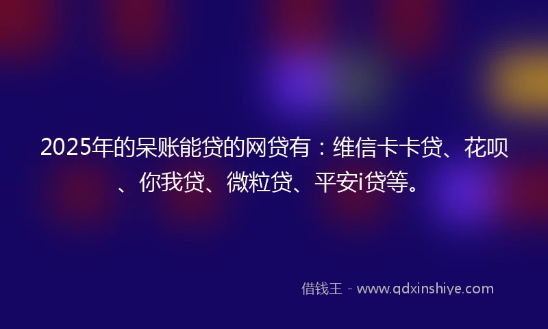 2025年的呆账能贷的网贷有：维信卡卡贷、花呗、你我贷、微粒贷、平安i贷等。