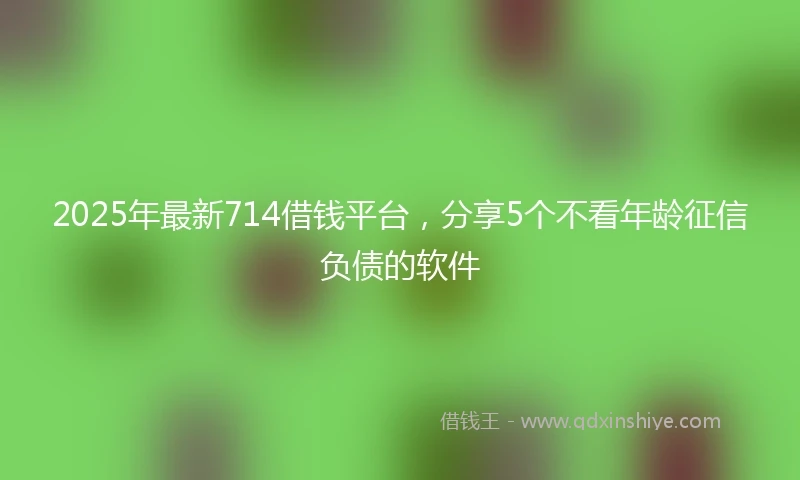 2025年最新714借钱平台，分享5个不看年龄征信负债的软件