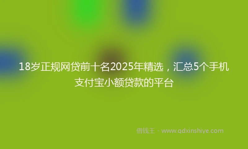 18岁正规网贷前十名2025年精选，汇总5个手机支付宝小额贷款的平台