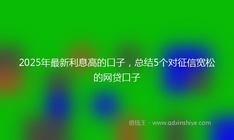 2025年最新利息高的口子，总结5个对征信宽松的网贷口子