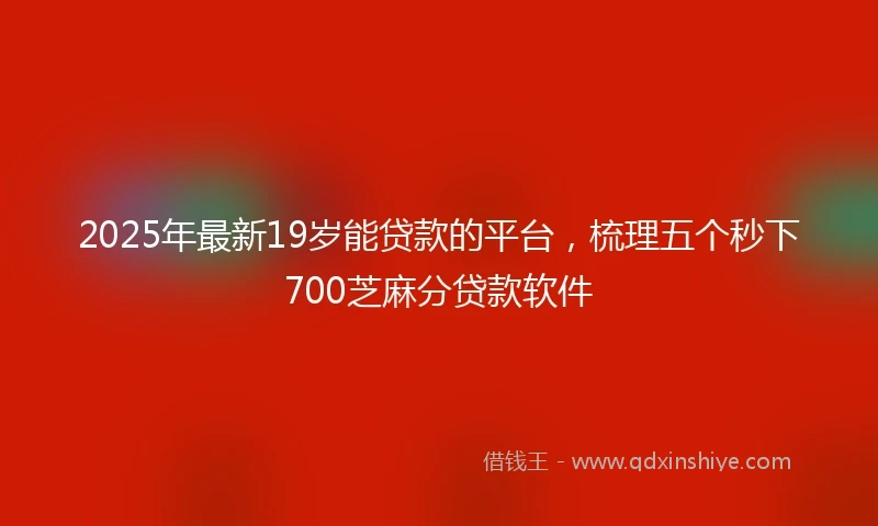 2025年最新19岁能贷款的平台，梳理五个秒下700芝麻分贷款软件