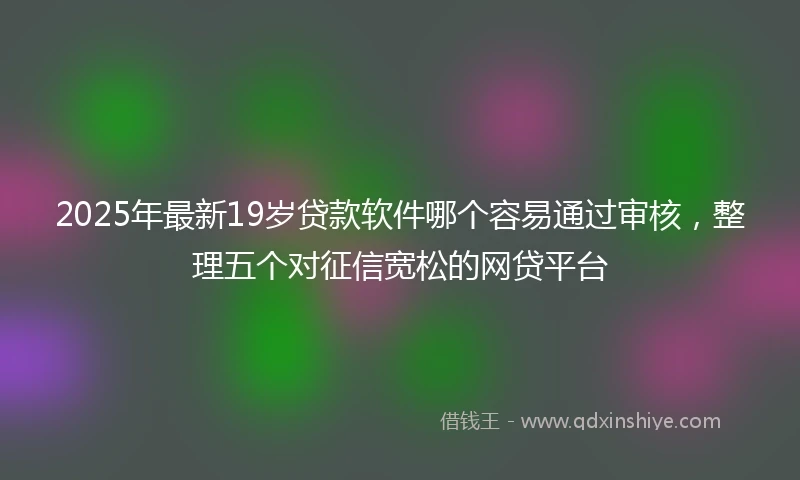 2025年最新19岁贷款软件哪个容易通过审核，整理五个对征信宽松的网贷平台