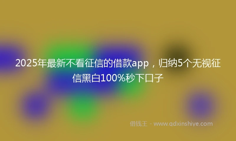 2025年最新不看征信的借款app，归纳5个无视征信黑白100%秒下口子