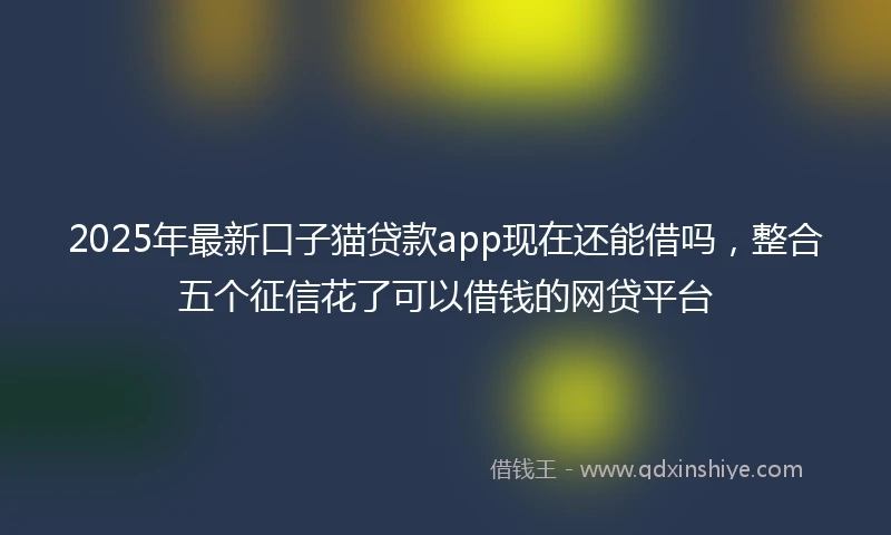 2025年最新口子猫贷款app现在还能借吗，整合五个征信花了可以借钱的网贷平台