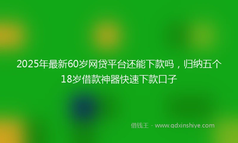 2025年最新60岁网贷平台还能下款吗，归纳五个18岁借款神器快速下款口子