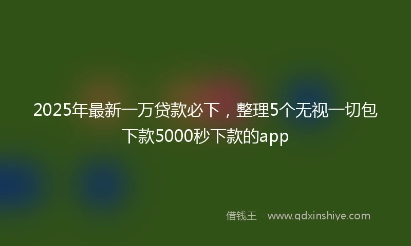 2025年最新一万贷款必下，整理5个无视一切包下款5000秒下款的app