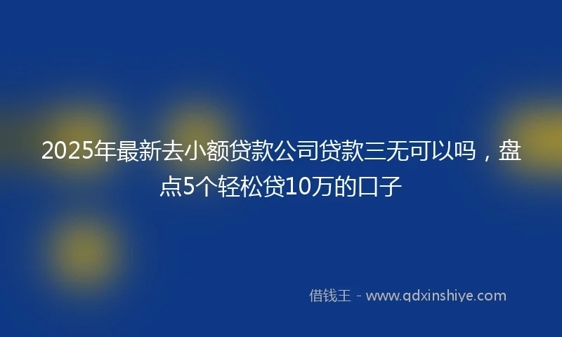 2025年最新去小额贷款公司贷款三无可以吗，盘点5个轻松贷10万的口子