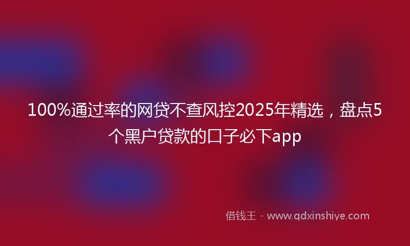 100%通过率的网贷不查风控2025年精选，盘点5个黑户贷款的口子必下app