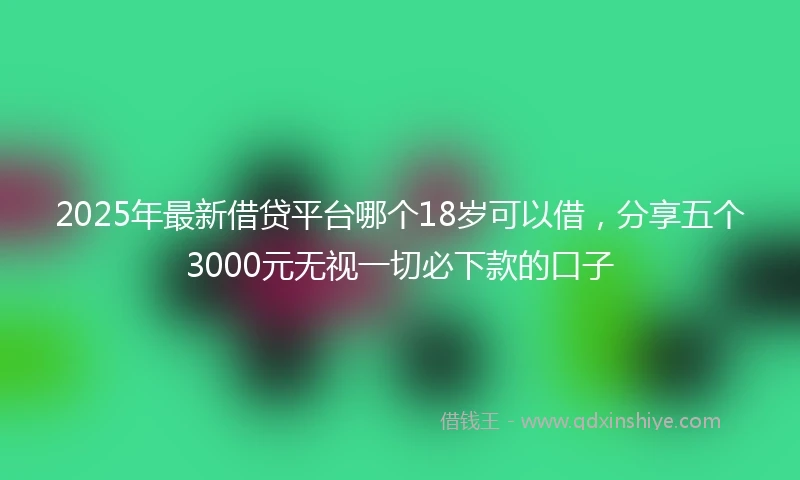 2025年最新借贷平台哪个18岁可以借，分享五个3000元无视一切必下款的口子
