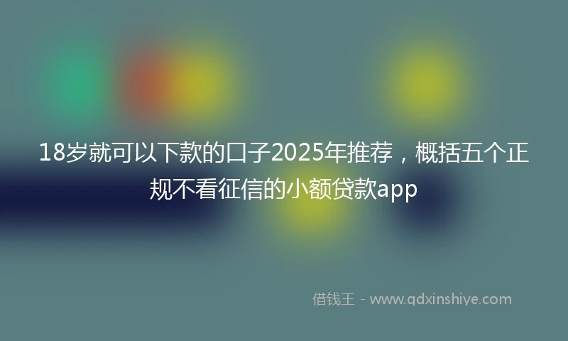 18岁就可以下款的口子2025年推荐，概括五个正规不看征信的小额贷款app