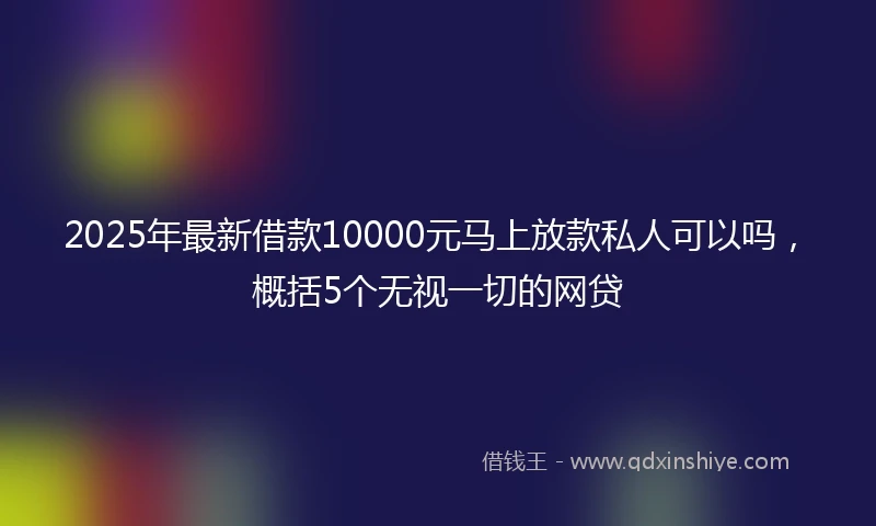 2025年最新借款10000元马上放款私人可以吗，概括5个无视一切的网贷