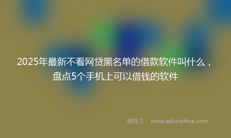 2025年最新不看网贷黑名单的借款软件叫什么，盘点5个手机上可以借钱的软件