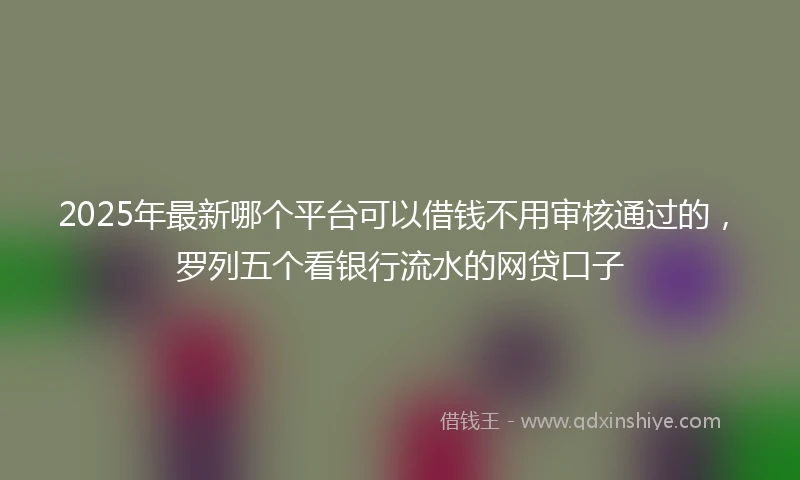 2025年最新哪个平台可以借钱不用审核通过的，罗列五个看银行流水的网贷口子