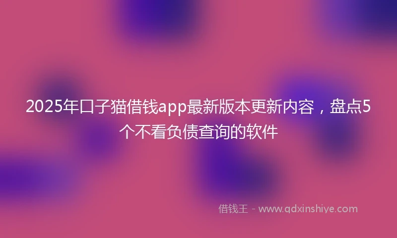 2025年口子猫借钱app最新版本更新内容，盘点5个不看负债查询的软件