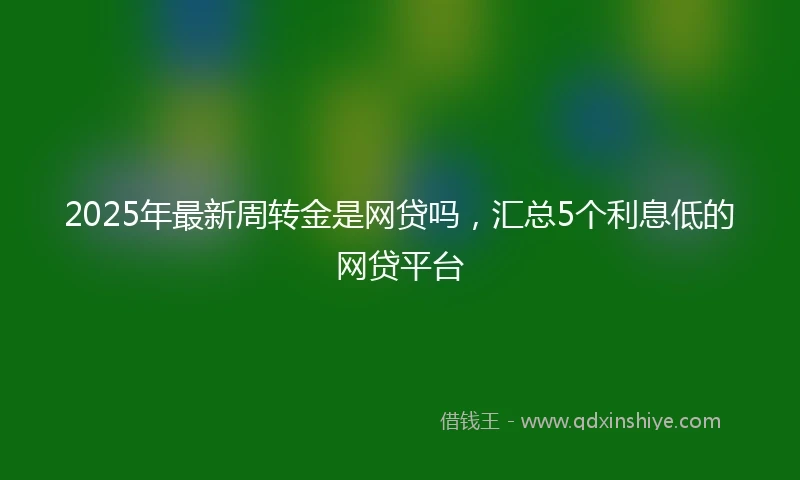 2025年最新周转金是网贷吗，汇总5个利息低的网贷平台