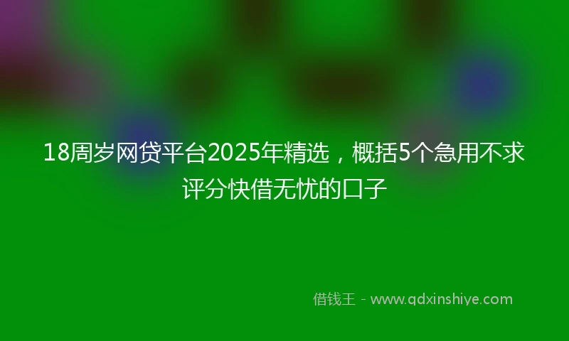 18周岁网贷平台2025年精选，概括5个急用不求评分快借无忧的口子