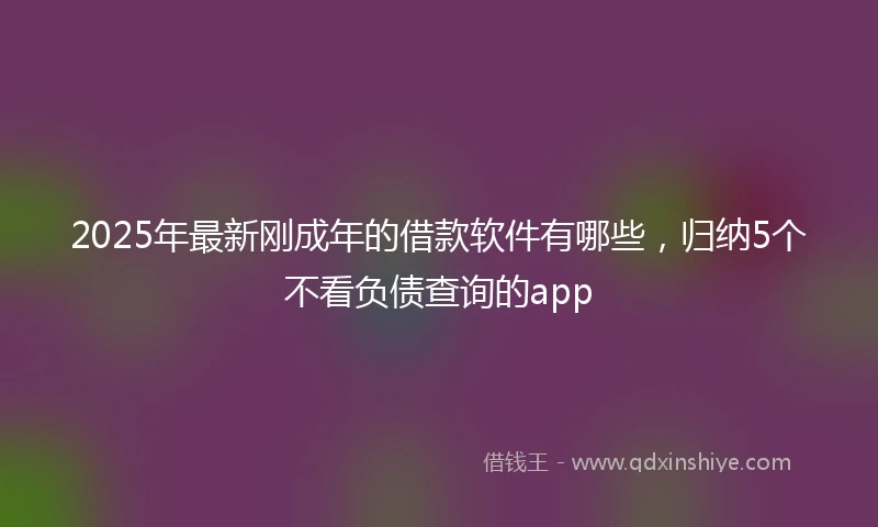 2025年最新刚成年的借款软件有哪些，归纳5个不看负债查询的app
