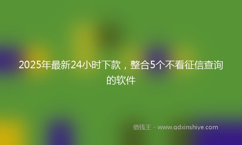 2025年最新24小时下款，整合5个不看征信查询的软件
