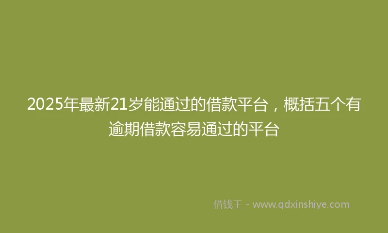 2025年最新21岁能通过的借款平台，概括五个有逾期借款容易通过的平台