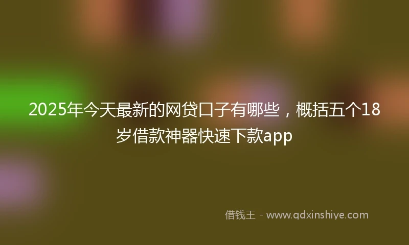 2025年今天最新的网贷口子有哪些，概括五个18岁借款神器快速下款app