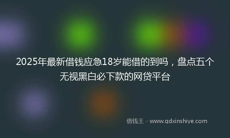 2025年最新借钱应急18岁能借的到吗，盘点五个无视黑白必下款的网贷平台