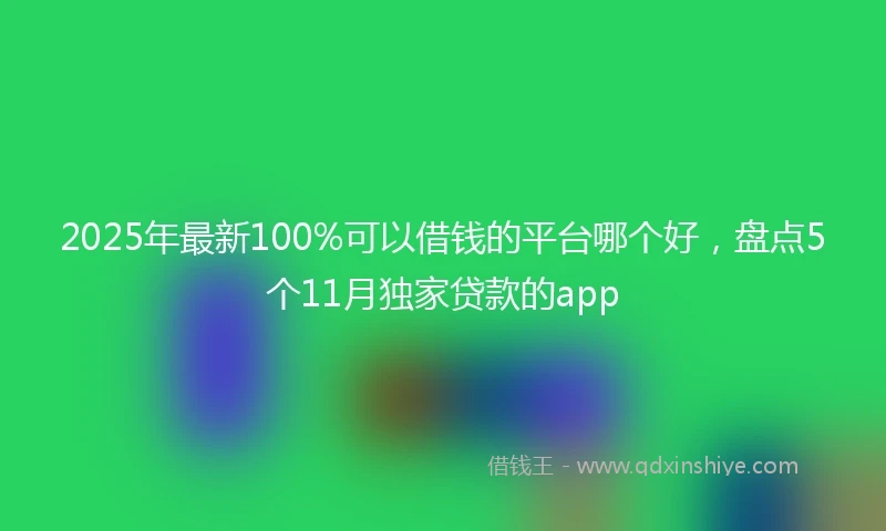 2025年最新100%可以借钱的平台哪个好，盘点5个11月独家贷款的app