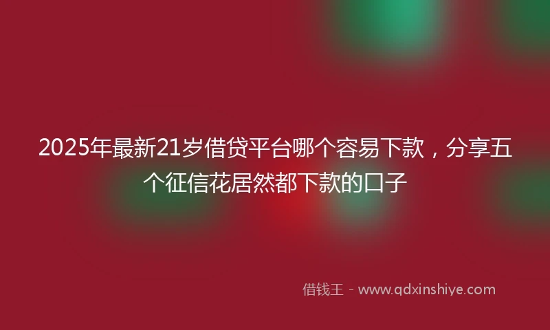 2025年最新21岁借贷平台哪个容易下款，分享五个征信花居然都下款的口子