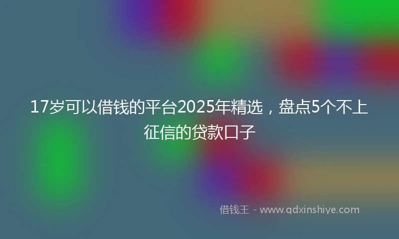 17岁可以借钱的平台2025年精选，盘点5个不上征信的贷款口子