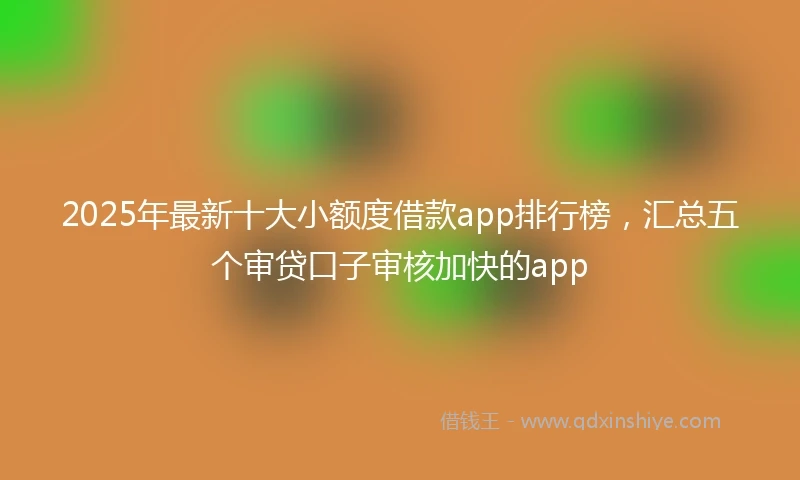 2025年最新十大小额度借款app排行榜，汇总五个审贷口子审核加快的app