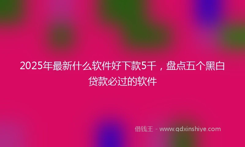 2025年最新什么软件好下款5千，盘点五个黑白贷款必过的软件