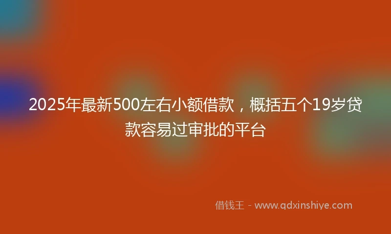 2025年最新500左右小额借款，概括五个19岁贷款容易过审批的平台