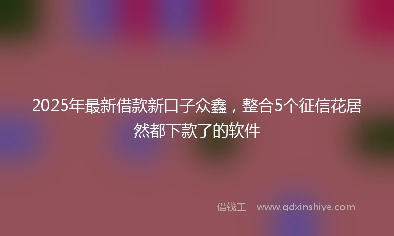 2025年最新借款新口子众鑫，整合5个征信花居然都下款了的软件