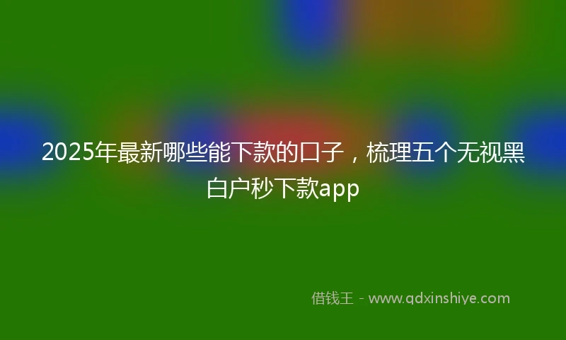 2025年最新哪些能下款的口子，梳理五个无视黑白户秒下款app