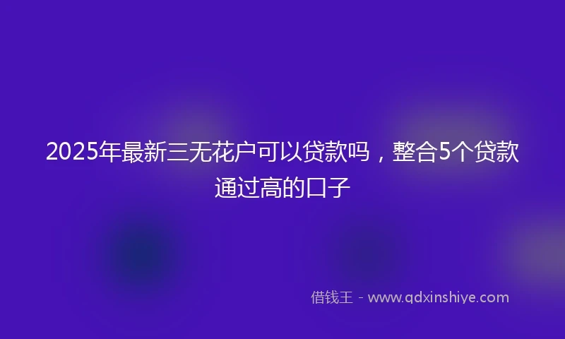 2025年最新三无花户可以贷款吗，整合5个贷款通过高的口子