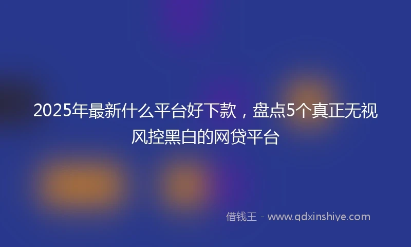 2025年最新什么平台好下款，盘点5个真正无视风控黑白的网贷平台
