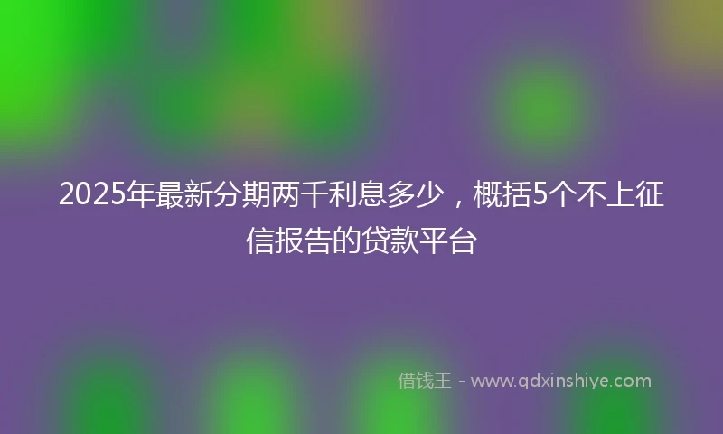 2025年最新分期两千利息多少，概括5个不上征信报告的贷款平台
